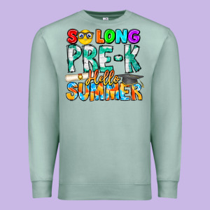So Long Pre K Hello Summer Premium Sweatshirt Designed By Cowhidedigitalart