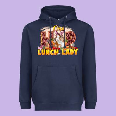One Hip Lunch Lady Easter Day Heavyweight Hoodie Designed By Lillyallendesigns