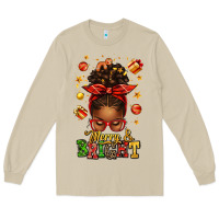 Mushroom merry and bright christmas afro messy bun Long Sleeve Tee - texasbilliewilder