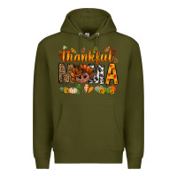 Army Green thankful mama and turkey bbs Premium Hoodie - BundleAndBundleShop