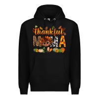 Black thankful mama and turkey bbs Premium Hoodie - BundleAndBundleShop