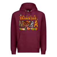 Burgundy thankful mama and turkey bbs Premium Hoodie - BundleAndBundleShop