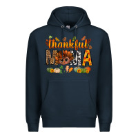 Navy thankful mama and turkey bbs Premium Hoodie - BundleAndBundleShop