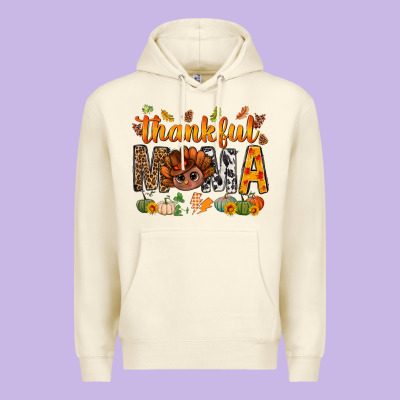 Thankful Mama And Turkey Bbs Premium Hoodie Designed By Bundleandbundleshop