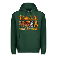 Sports Green thankful mama and turkey bbs Premium Hoodie - BundleAndBundleShop