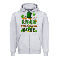Heather Grey who needs luck when youre this cute st patricks Zipper Hoodie - FaDigitalArtStudio
