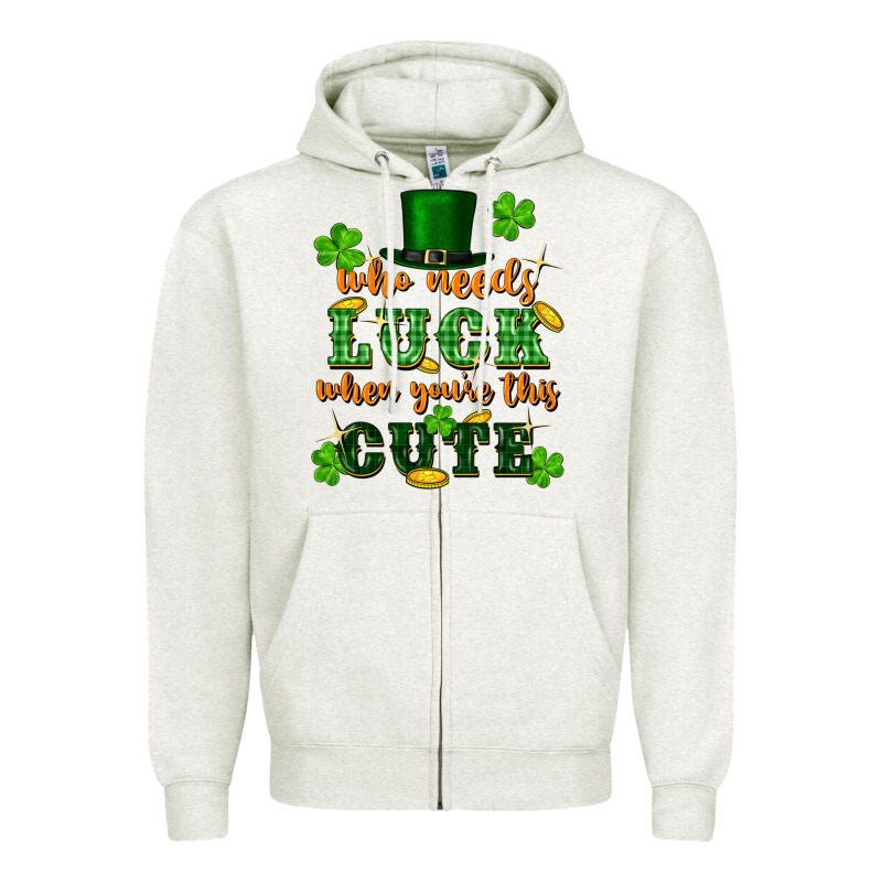 Who Needs Luck When Youre This Cute St Patricks Zipper Hoodie by FaDigitalArtStudio | Teevron