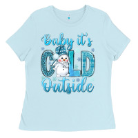 Baby Blue baby its cold outside Ladies Tee - NancyCooperArtShop