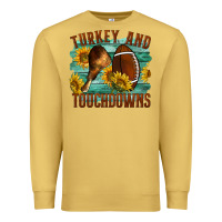 Antique Gold Turkey And Touchdowns Premium Sweatshirt - LillyAllenDesigns