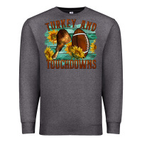 Charcoal Heather Turkey And Touchdowns Premium Sweatshirt - LillyAllenDesigns