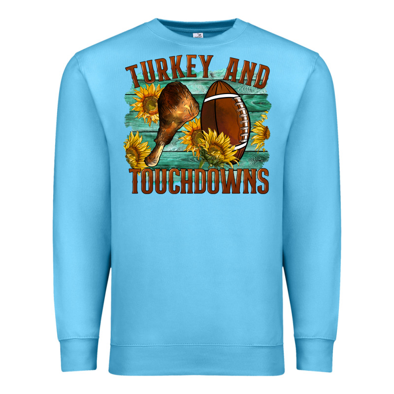 Turkey And Touchdowns Premium Sweatshirt by LillyAllenDesigns | Teevron