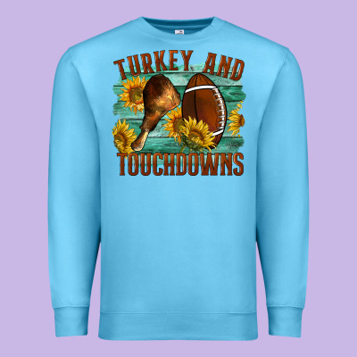 Turkey And Touchdowns Premium Sweatshirt Designed By Lillyallendesigns
