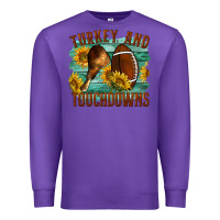 Purple Turkey And Touchdowns Premium Sweatshirt - LillyAllenDesigns