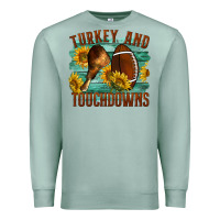 Seafoam Turkey And Touchdowns Premium Sweatshirt - LillyAllenDesigns