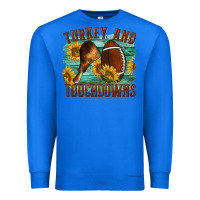 True Royal Turkey And Touchdowns Premium Sweatshirt - LillyAllenDesigns