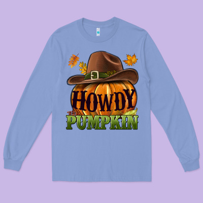 Howdy Pumpkin Long Sleeve Tee Designed By Nancycooperartshop