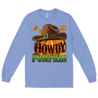Colony Blue Howdy pumpkin Long Sleeve Tee - NancyCooperArtShop