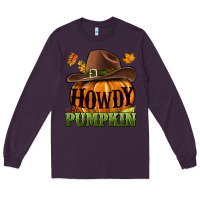 Plum Howdy pumpkin Long Sleeve Tee - NancyCooperArtShop
