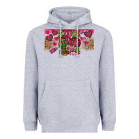 Heather Grey Stuck On You Heavyweight Hoodie - CowhideDigitalArt