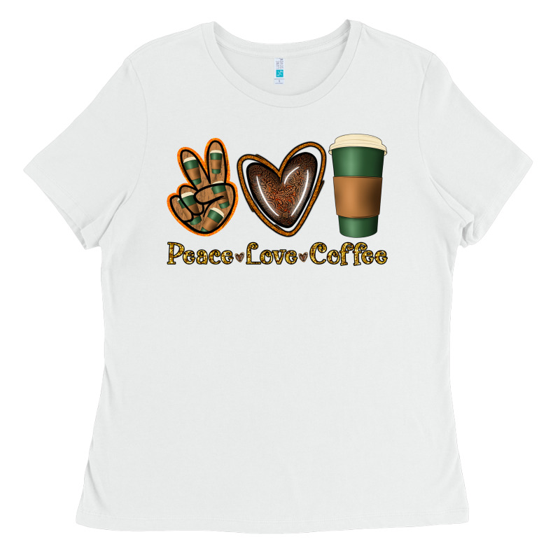Peace Love Coffee Ladies Tee by Jasminsmagicworld | Teevron