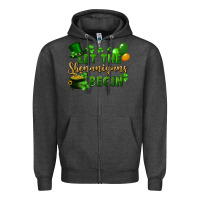 Charcoal Heather Let the shenanigans begin St. Patricks Day Zipper Hoodie - FaDigitalArtStudio