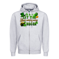 Heather Grey Let the shenanigans begin St. Patricks Day Zipper Hoodie - FaDigitalArtStudio