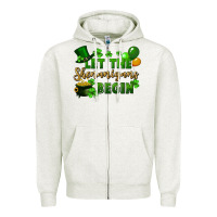 Oatmeal Heather Let the shenanigans begin St. Patricks Day Zipper Hoodie - FaDigitalArtStudio