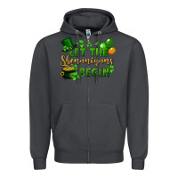 Smoke Let the shenanigans begin St. Patricks Day Zipper Hoodie - FaDigitalArtStudio