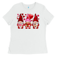 White valentines day gnomies with heart balloon Ladies Tee - NancyCooperArtShop