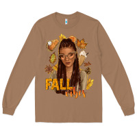 Toasted Coconut Fall vibes afro woman Long Sleeve Tee - NancyCooperArtShop