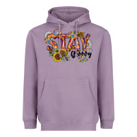 Lavender Stay Groovy Heavyweight Hoodie - CowhideDigitalArt