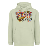 Matcha Stay Groovy Heavyweight Hoodie - CowhideDigitalArt