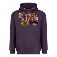 Plum Stay Groovy Heavyweight Hoodie - CowhideDigitalArt