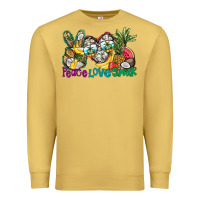 Antique Gold Peace Love Summer Premium Sweatshirt - CowhideDigitalArt
