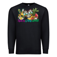 Black Peace Love Summer Premium Sweatshirt - CowhideDigitalArt