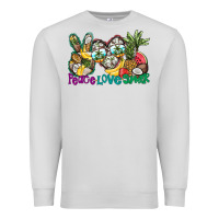 Dove Grey Peace Love Summer Premium Sweatshirt - CowhideDigitalArt