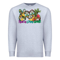 Heather Grey Peace Love Summer Premium Sweatshirt - CowhideDigitalArt