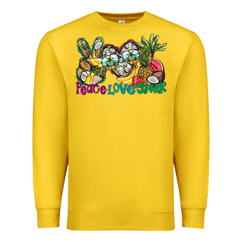 Peace Love Summer Premium Sweatshirt by CowhideDigitalArt | Teevron