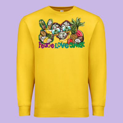Peace Love Summer Premium Sweatshirt Designed By Cowhidedigitalart