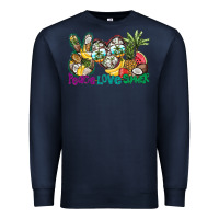 Navy Peace Love Summer Premium Sweatshirt - CowhideDigitalArt