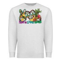 Oatmeal Heather Peace Love Summer Premium Sweatshirt - CowhideDigitalArt
