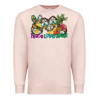 Pale Pink Peace Love Summer Premium Sweatshirt - CowhideDigitalArt