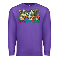 Purple Peace Love Summer Premium Sweatshirt - CowhideDigitalArt