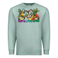 Seafoam Peace Love Summer Premium Sweatshirt - CowhideDigitalArt