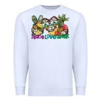 White Peace Love Summer Premium Sweatshirt - CowhideDigitalArt