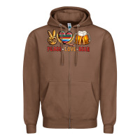 Chestnut peace love beer bbs Zipper Hoodie - BundleAndBundleShop