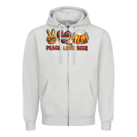 Dove Grey peace love beer bbs Zipper Hoodie - BundleAndBundleShop