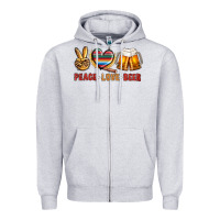 Heather Grey peace love beer bbs Zipper Hoodie - BundleAndBundleShop