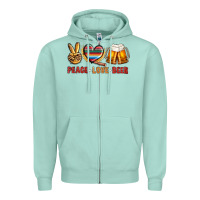 Seafoam peace love beer bbs Zipper Hoodie - BundleAndBundleShop