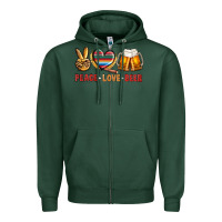 Sports Green peace love beer bbs Zipper Hoodie - BundleAndBundleShop